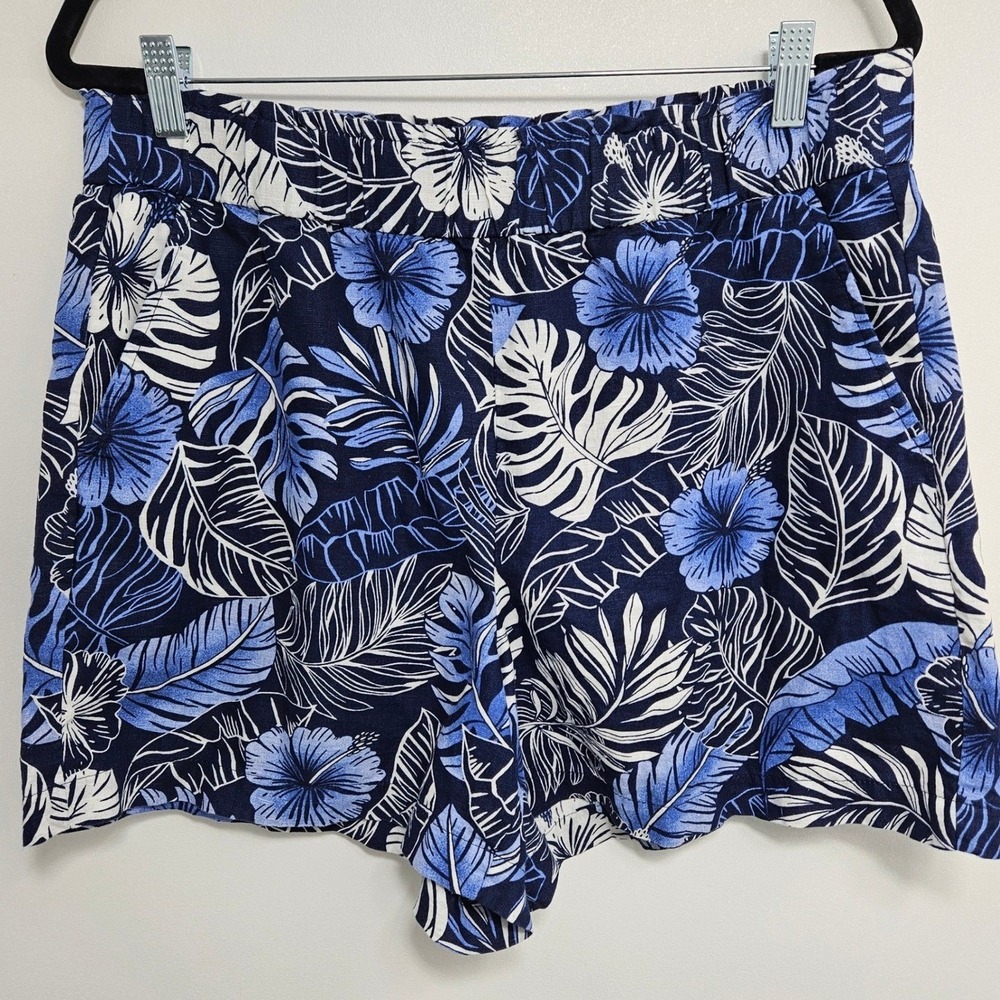 Talbots‎ Linen Shorts Nantucket Pull-On Paperbag Womens Boho Coastal Cottage LP